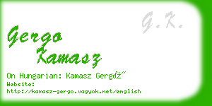 gergo kamasz business card